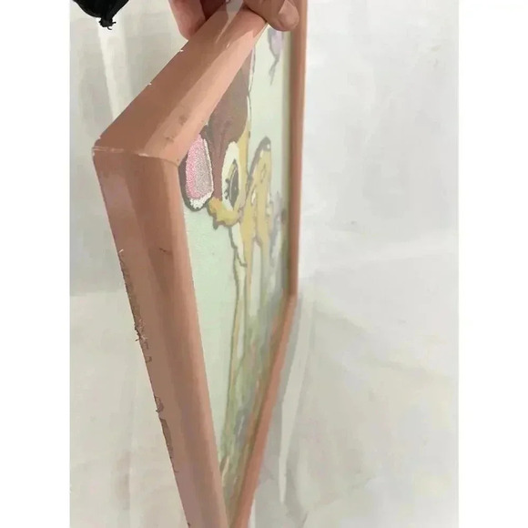 VTG Embroidery Bambi & Thumper Needlework Framed 80's MCM Wall Art 11.5"X14.5" - Picture 11 of 12